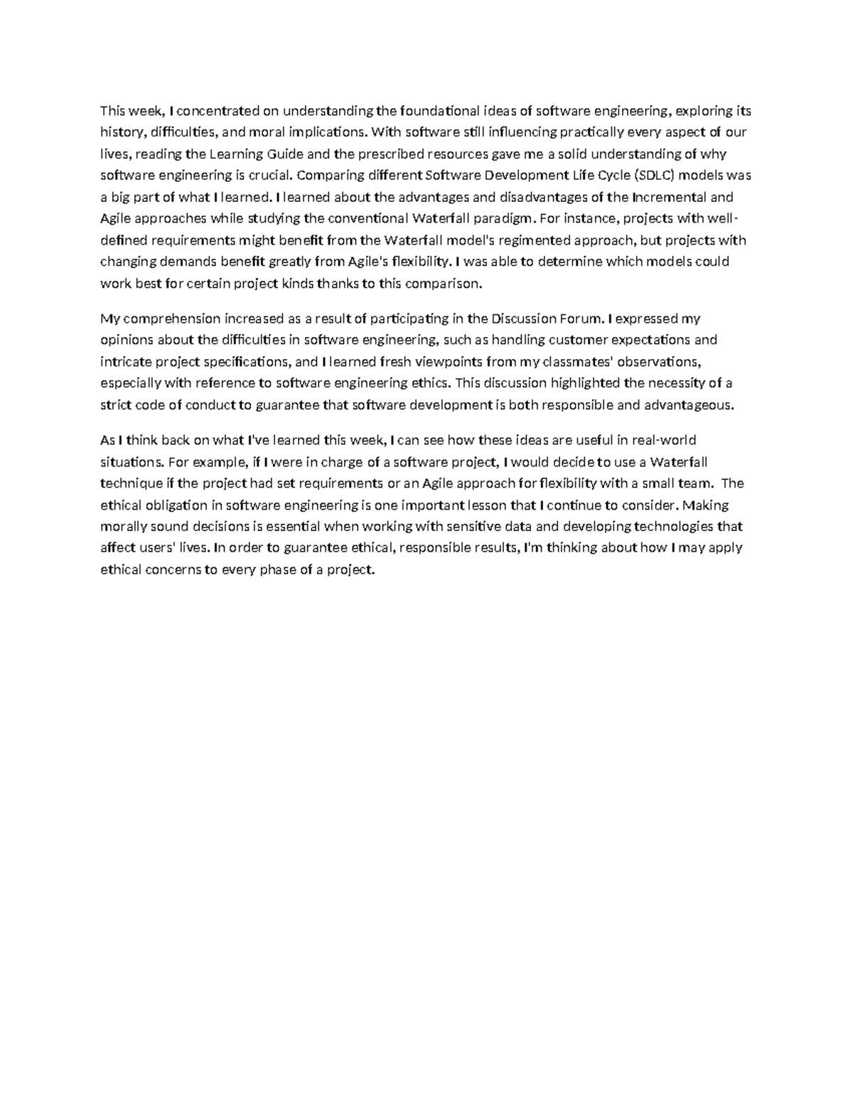 CS2401 LJ unit 1 - mandatory assignment - This week, I concentrated on ...