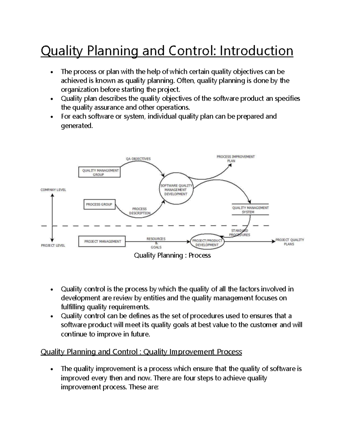 Quality Planning and Control: A Comprehensive Overview (Unit-4 SQE ...