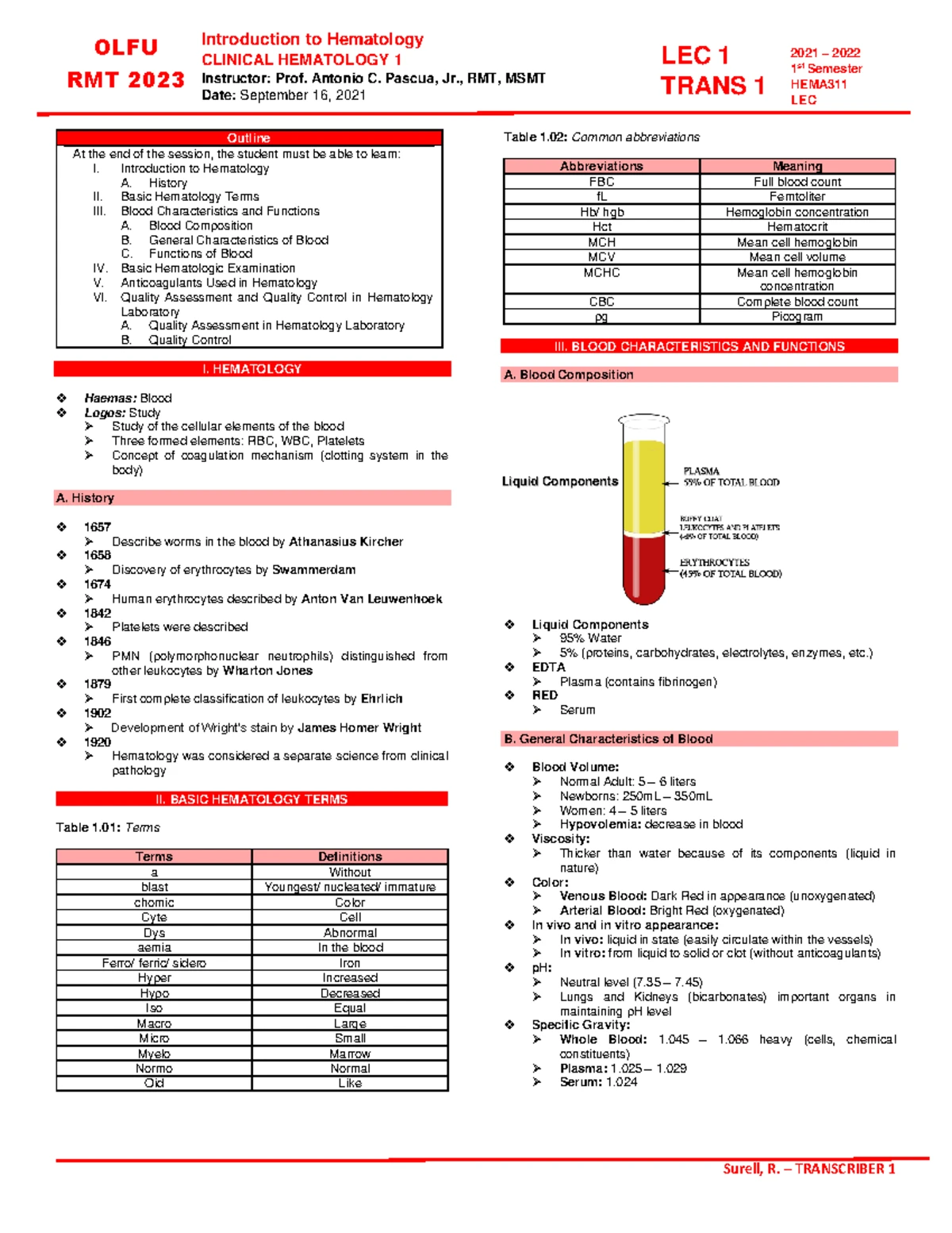 MTAP 2 HEMA Final Exam Notes on Hematopoiesis & Leukemia - Studocu