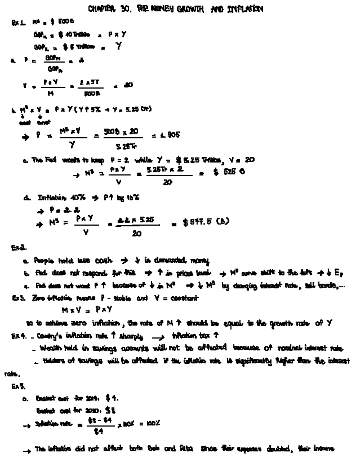 HW Chapter 30 - Inflation and Money Supply Analysis - Studocu