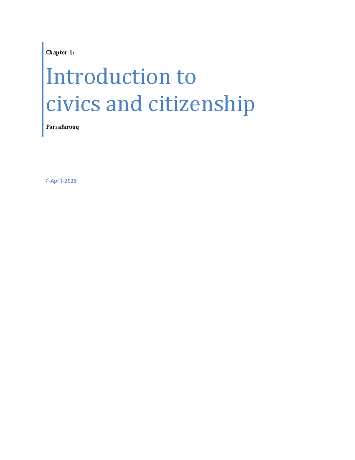 Chapter 1 civics and citizenship - Chapter 1: Introduction to civics ...