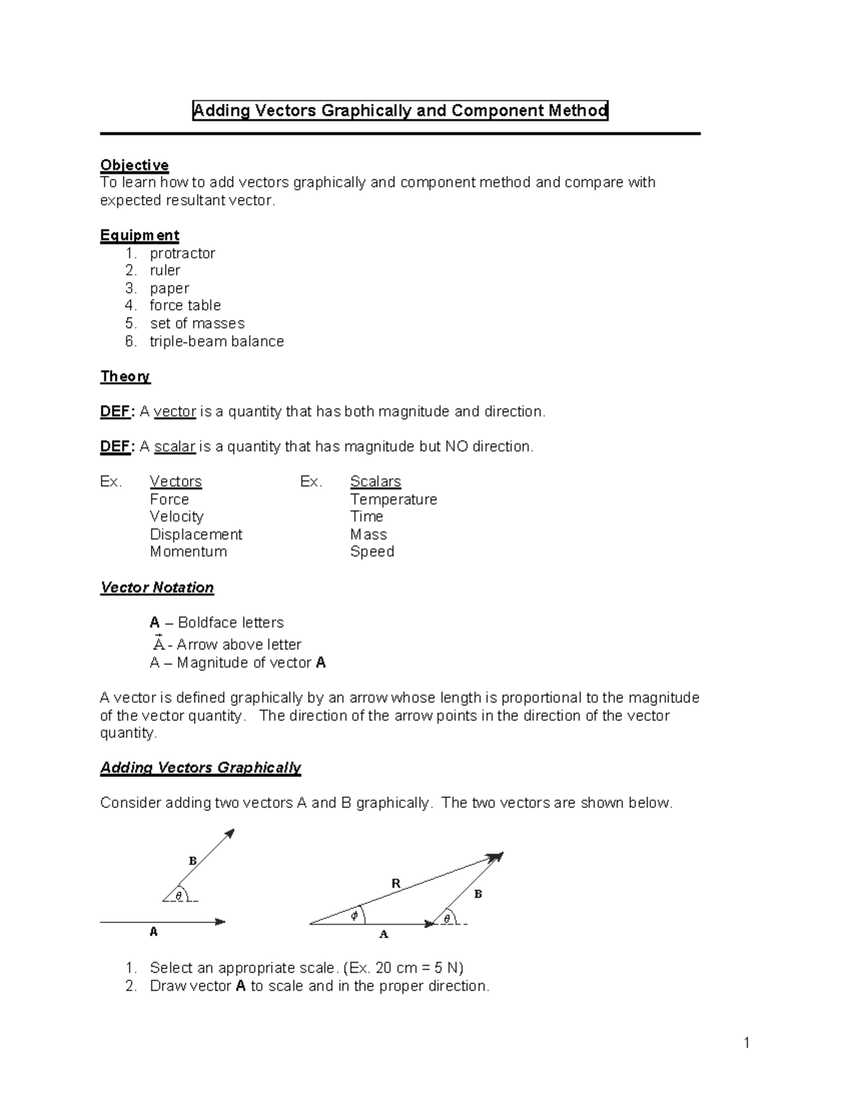Lab 3: Adding Vectors - Graphical & Component Methods Explained - Studocu