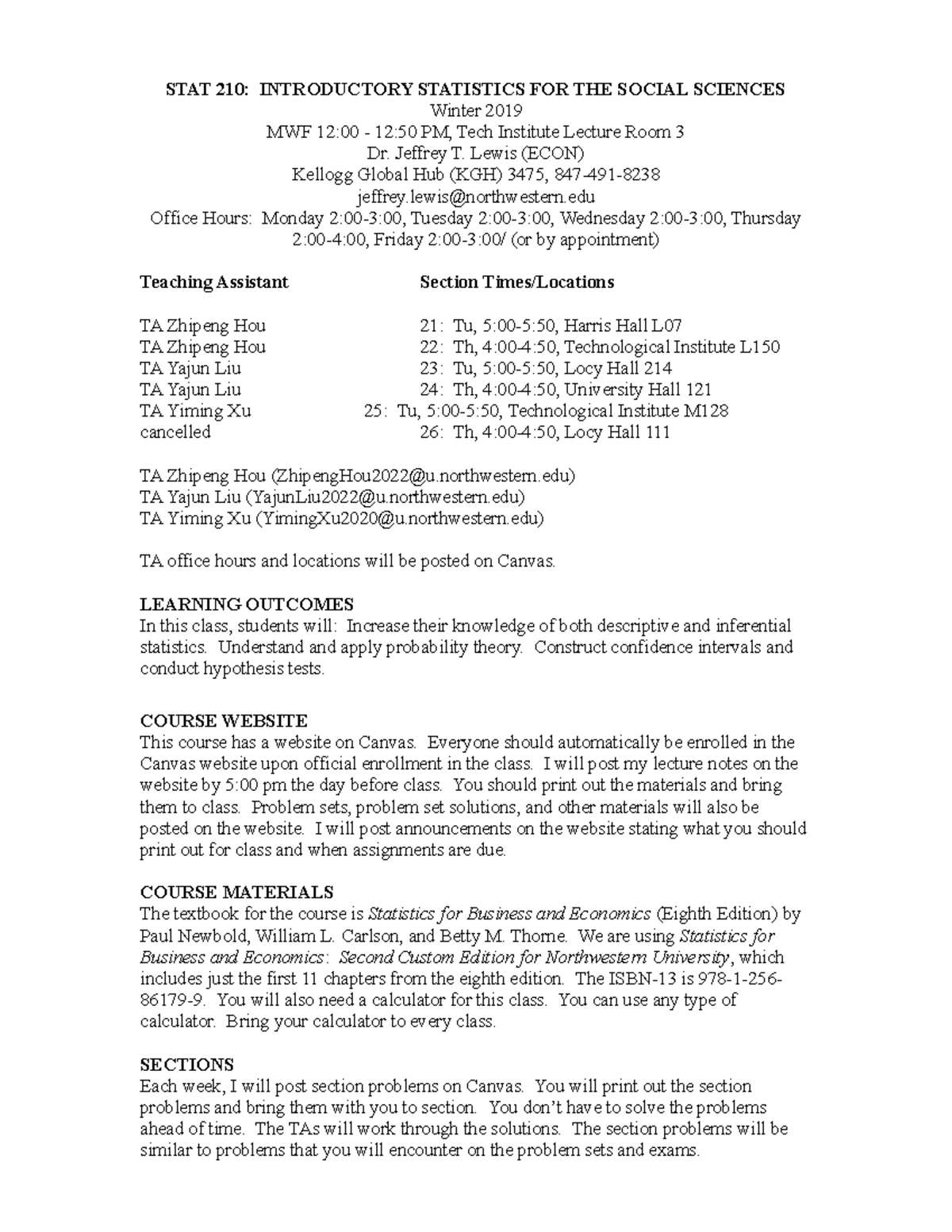 STAT 210- Introductory Statistics FOR THE Social Sciences - STAT 210 ...