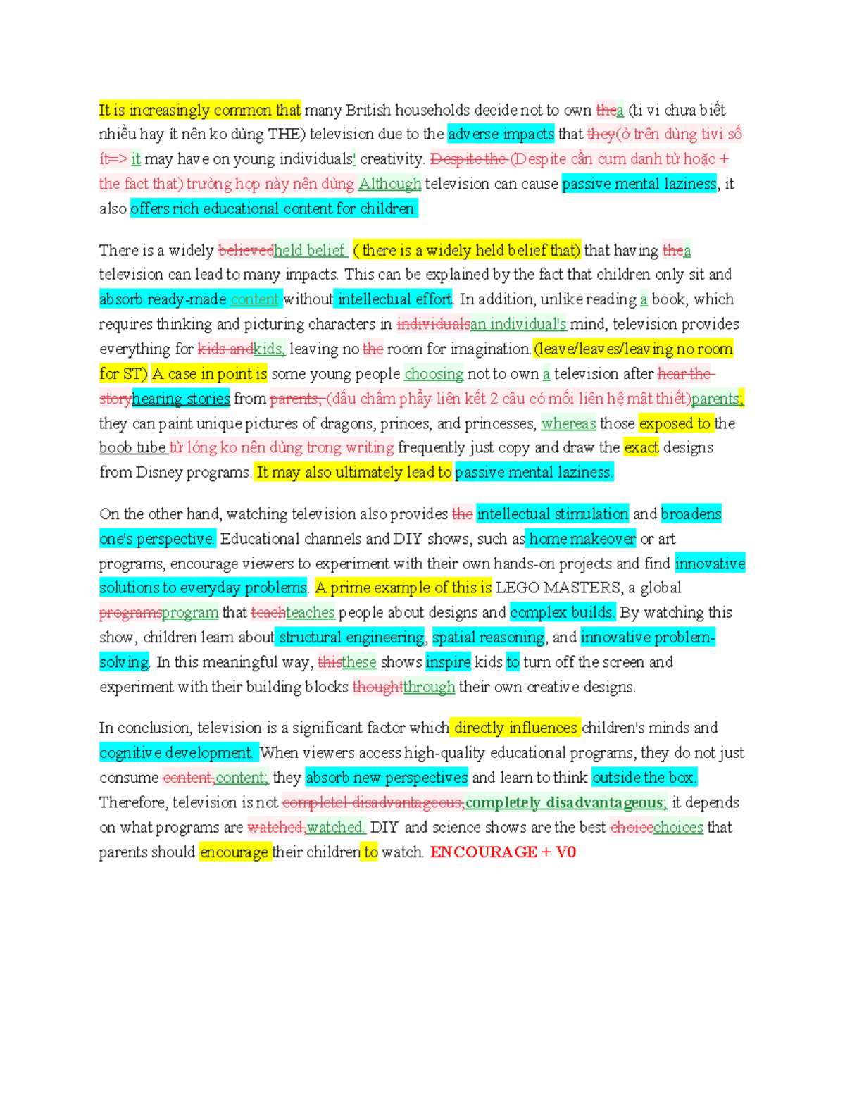 Television's Impact on Creativity: IELTS Study Notes - Studocu