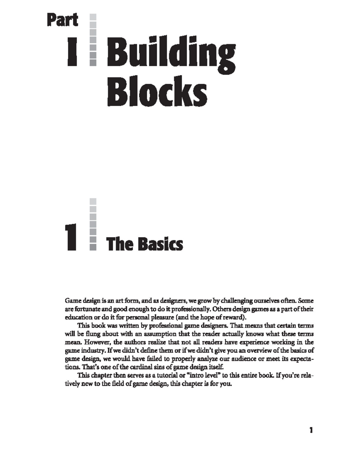 Braithwaite - Building Blocks 1: Introduction to Game Design Basics ...