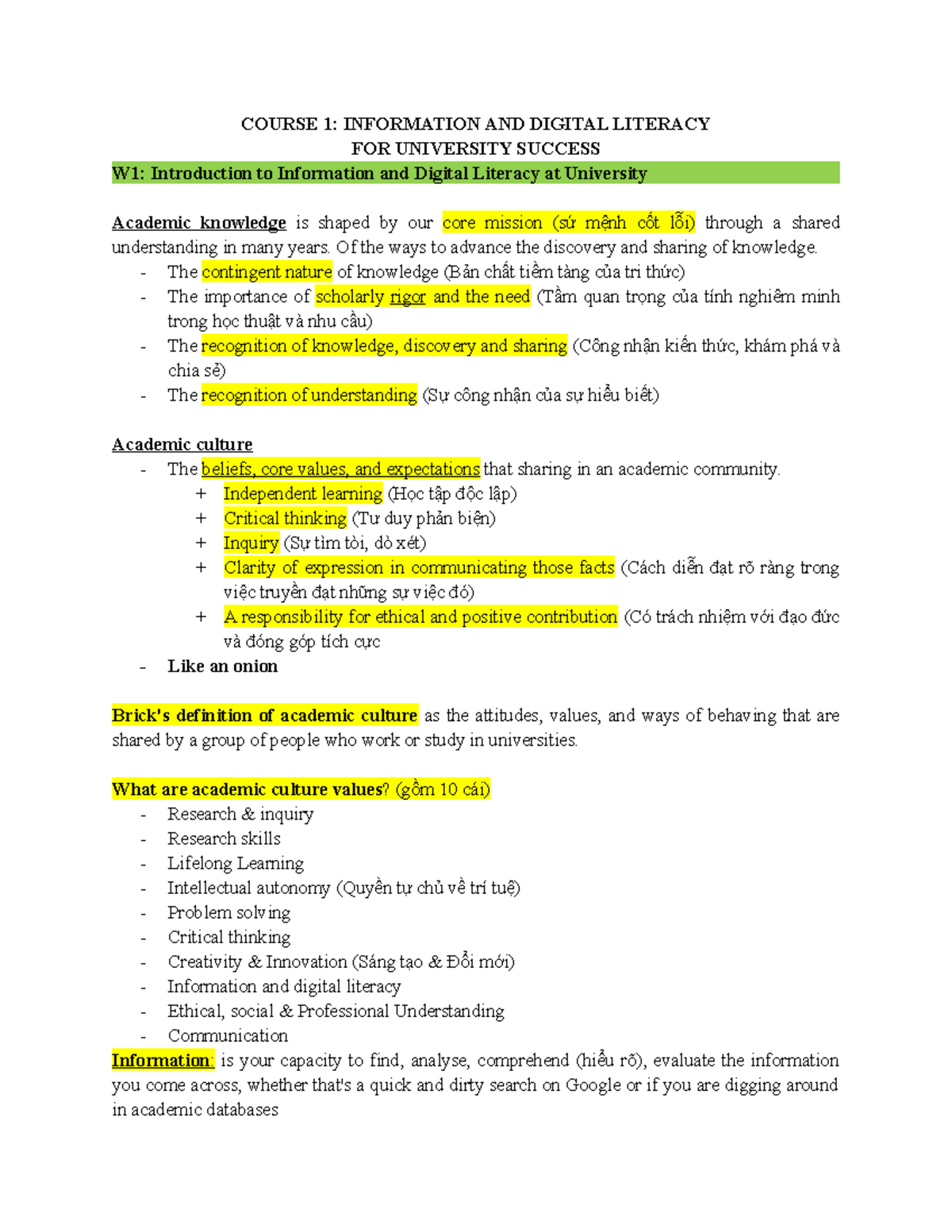 Course 1 - ssl101: Intro to Info & Digital Literacy for Uni Success ...
