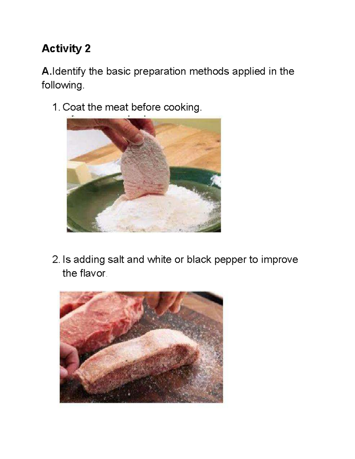Activity 2: Basic Meat Preparation Methods Explained - Studocu