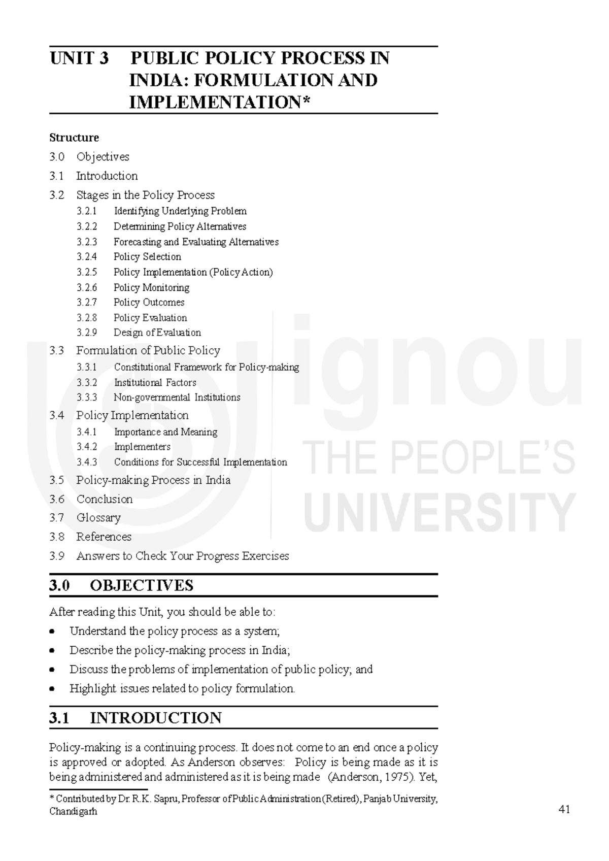 Unit 3: Public Policy Process in India - Formulation & Implementation ...