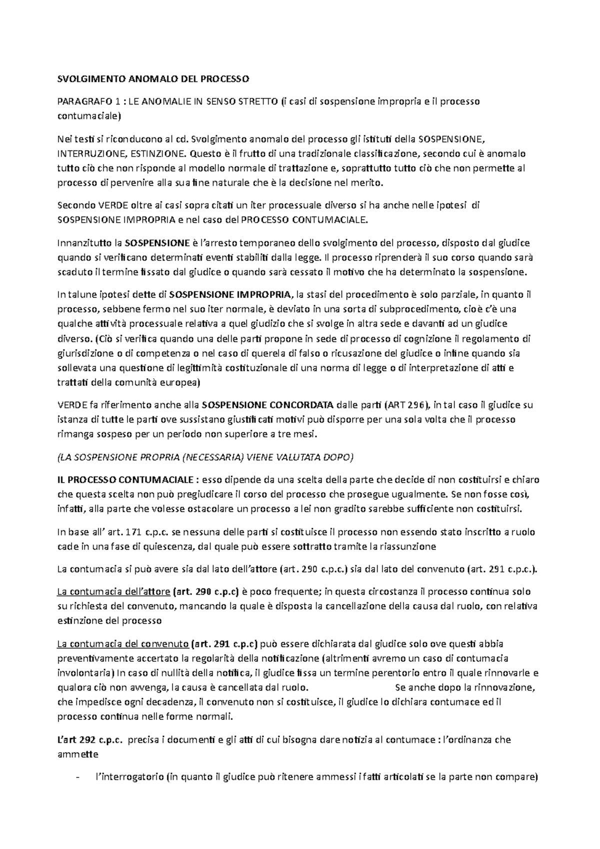 Svolgimento Anomalo del Processo: Analisi e Applicazioni Giuridiche ...