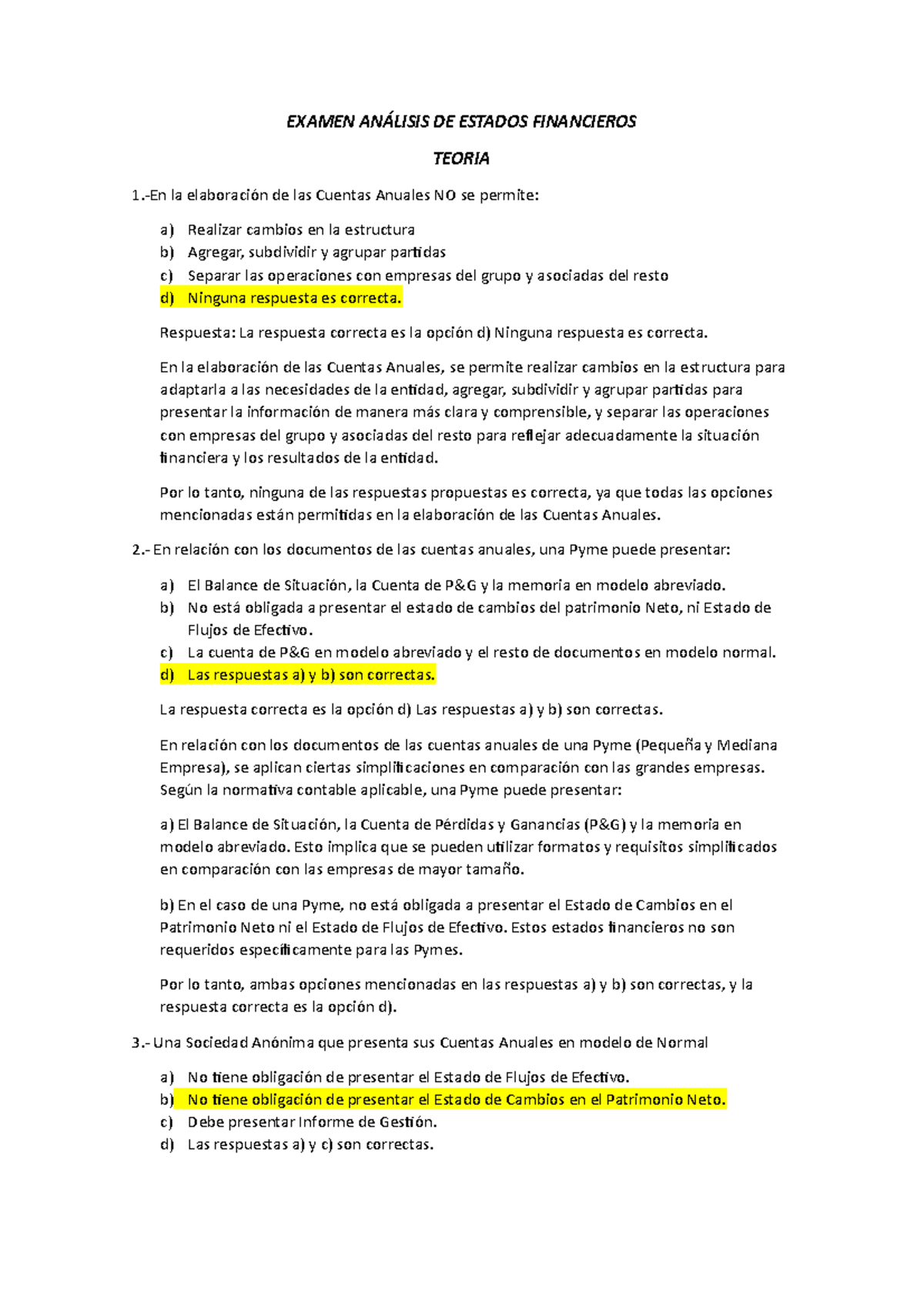 Examen Teórico Análisis de Estados Financieros - ANEF 2023 - Studocu