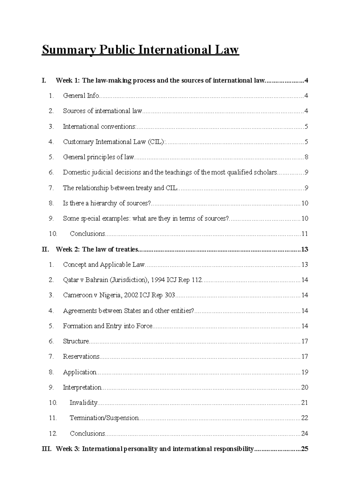 Summary of Public International Law Concepts and Principles - Studeersnel