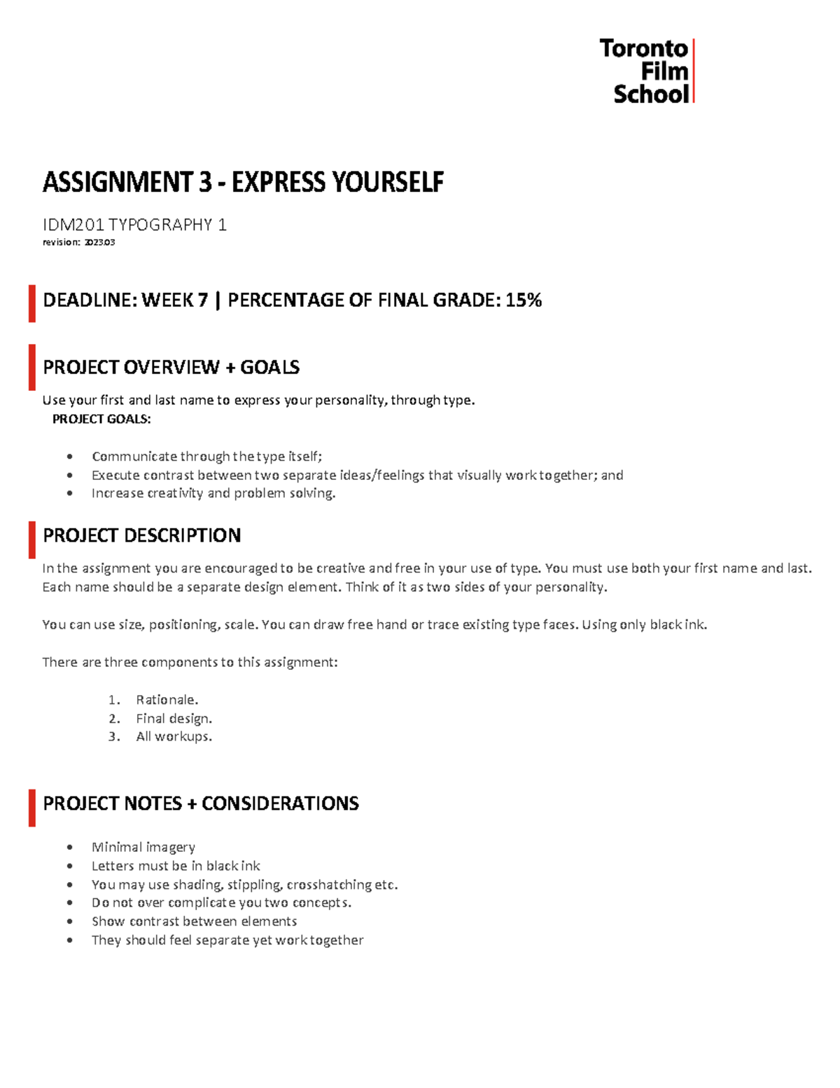 IDM201 Assignment 3 - ASSIGNMENT 3 - EXPRESS YOURSELF IDM201 TYPOGRAPHY ...