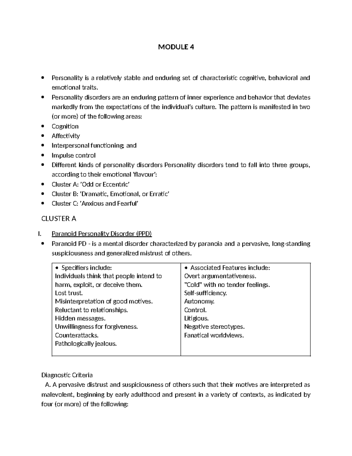 Abnormal Psychology: Module 4 - Understanding Personality Disorders ...