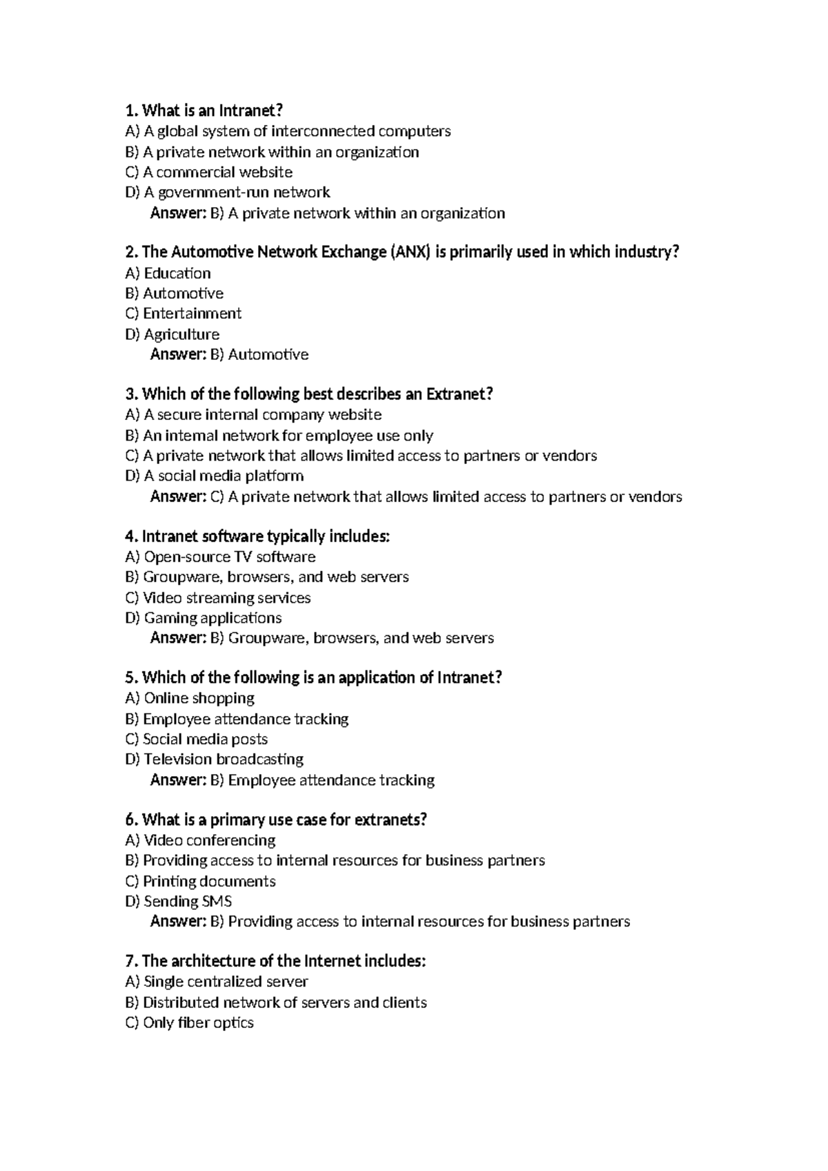Unit 3 ECOM MCQ Notes: Intranet, Extranet & Electronic Payments - Studocu