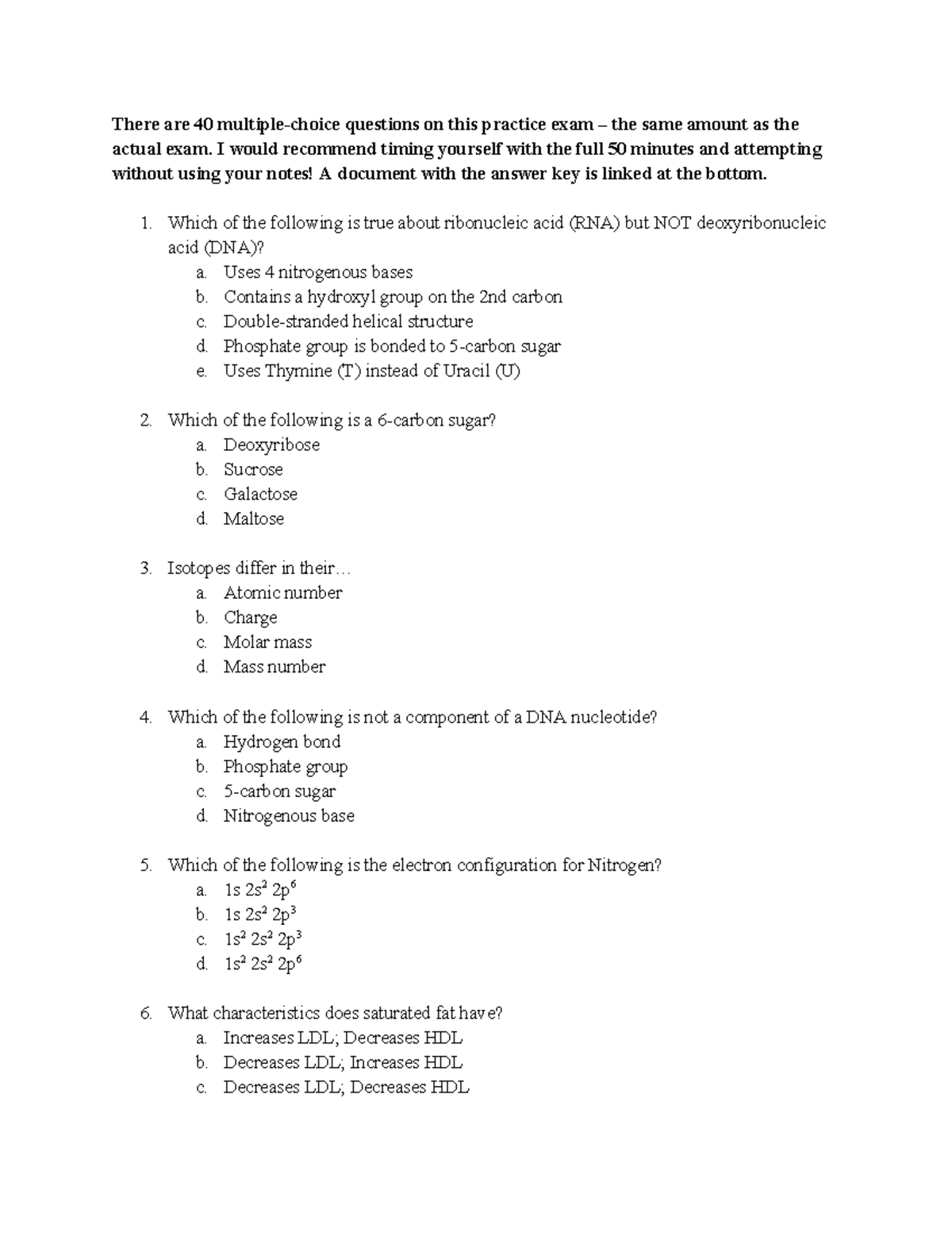CELL1010 Practice Exam #1: 40 Questions with Answer Key - Studocu