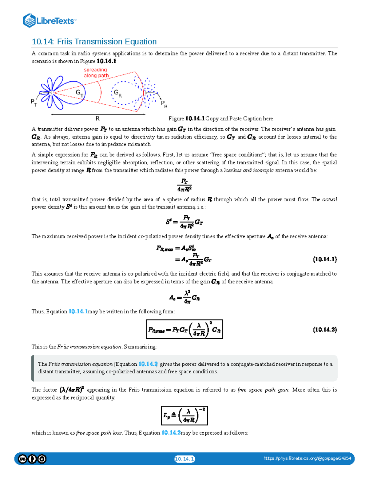 10.14: Understanding the Friis Transmission Equation in Radio Systems ...