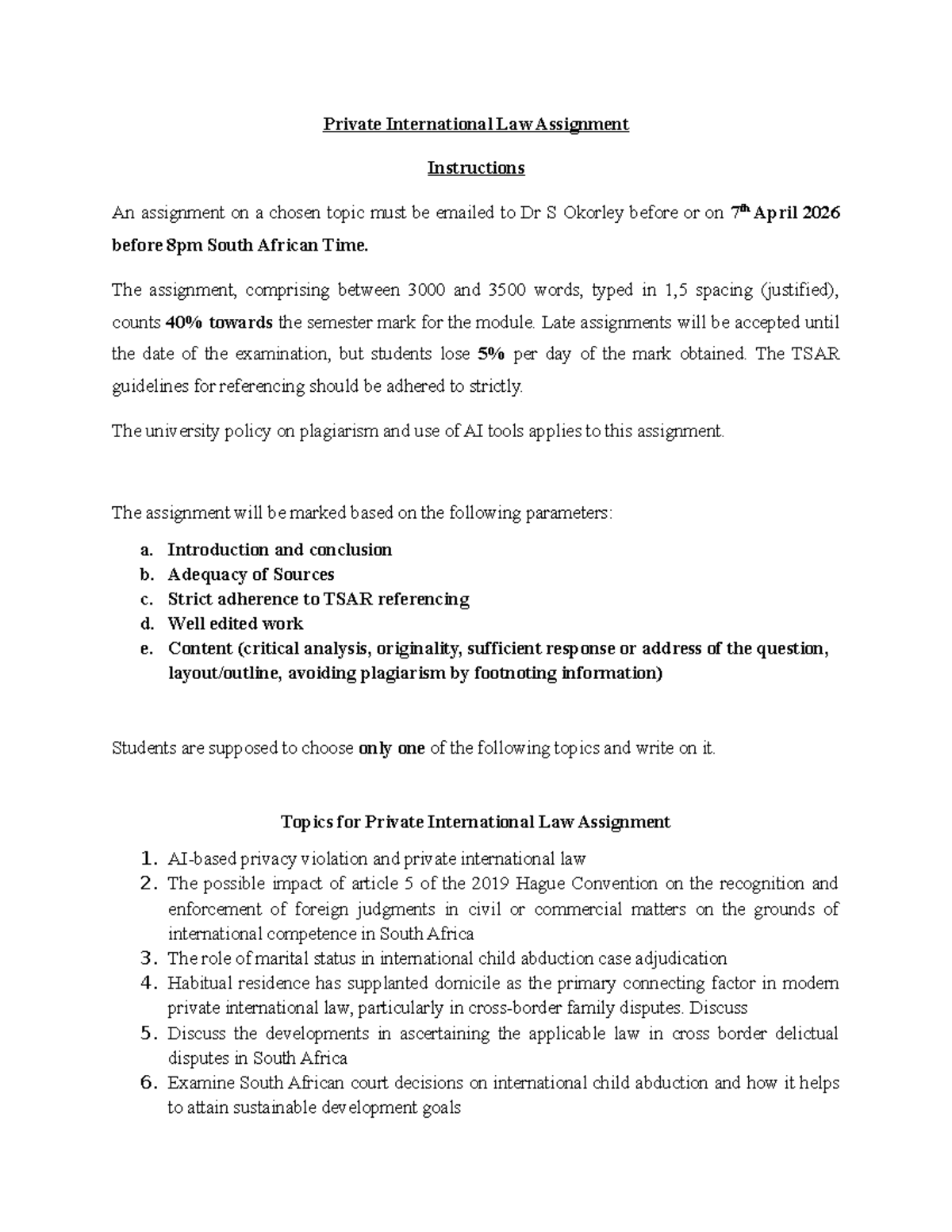 PIL Assignment 2026: Instructions & Topic Selection Guide - Studocu
