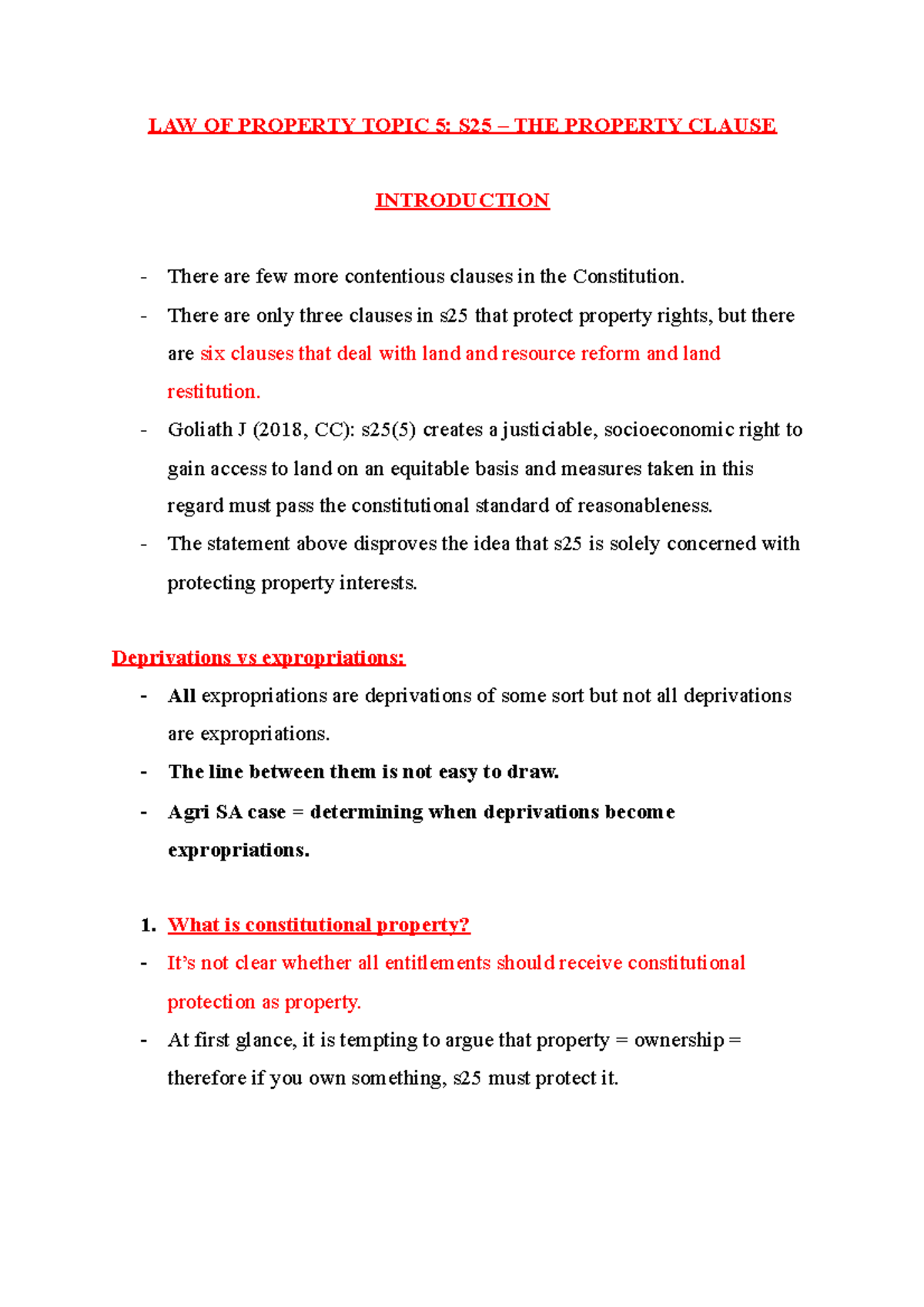 Case Summaries on Section 25 of the Constitution (Property Clause) 2021 ...