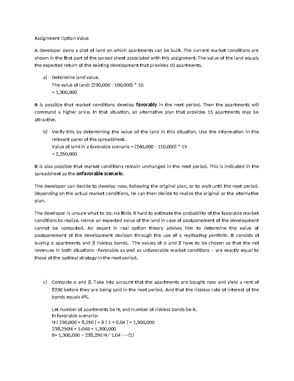 Assignment 4 - Option Value Analysis - 2023 - Studeersnel