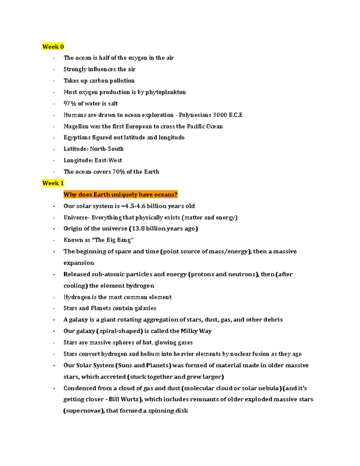 Oceanography And Plate Tectonics Week 0 1 Study Notes Studocu