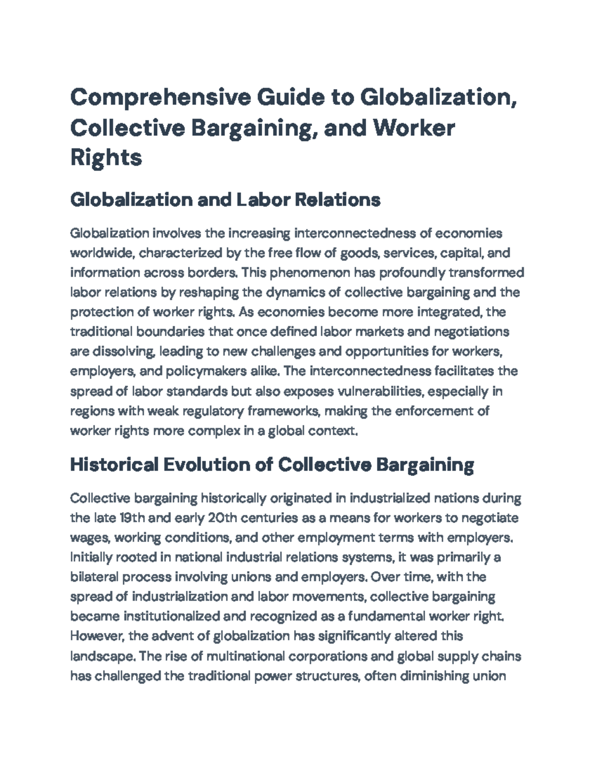 Globalization, Collective Bargaining & Worker Rights: A Comprehensive ...