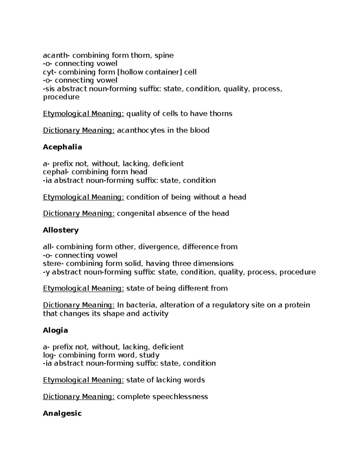 Med Term Homework: Exploring Etymology & Definitions of Key Terms - Studocu