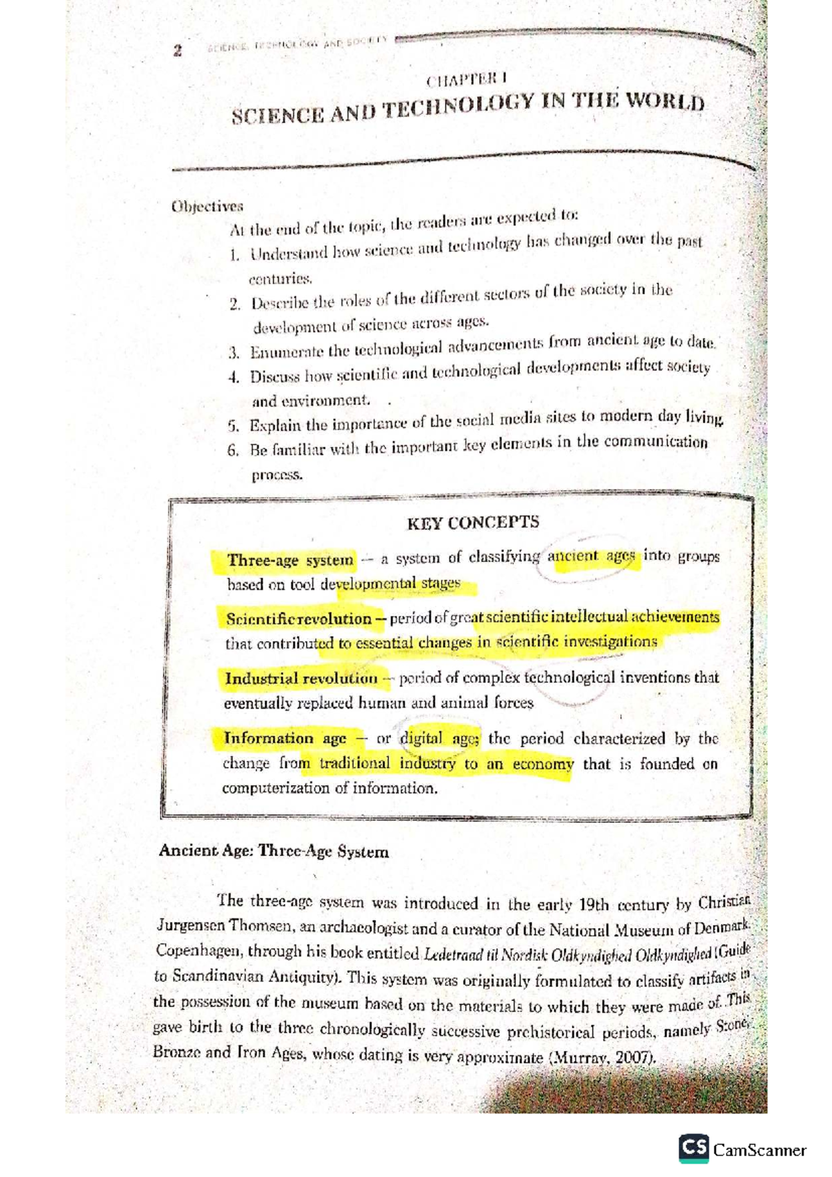 CS 101: Science and Technology - Chapter I Overview and Key Concepts ...