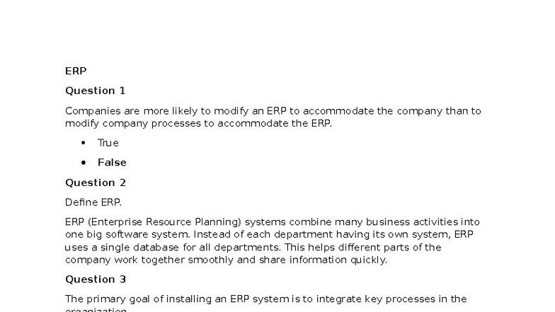 IT- Finals - ERP System Concepts and Applications - Studocu