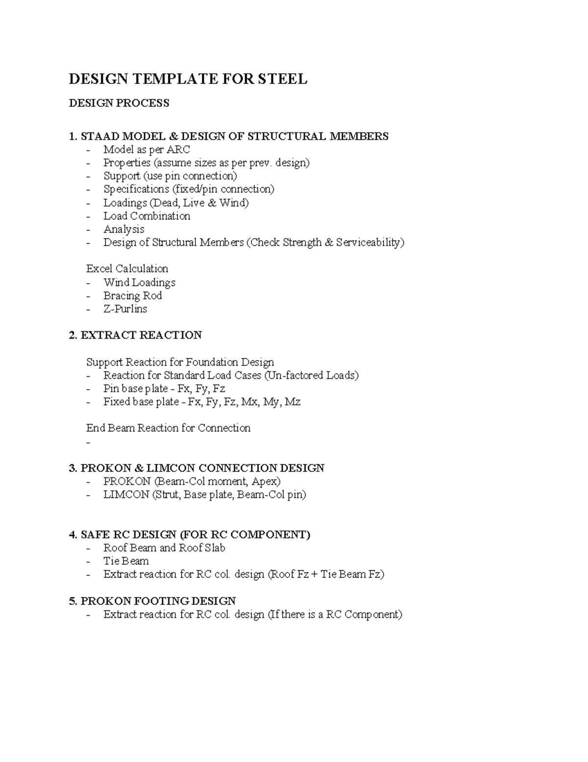 Steel Design Manual: STAAD Model & Connection Design Process - Studocu