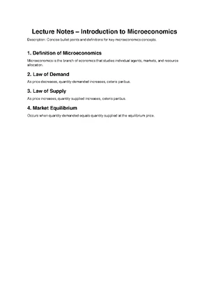 Microeconomics - Study Notes & Assignments - Studocu