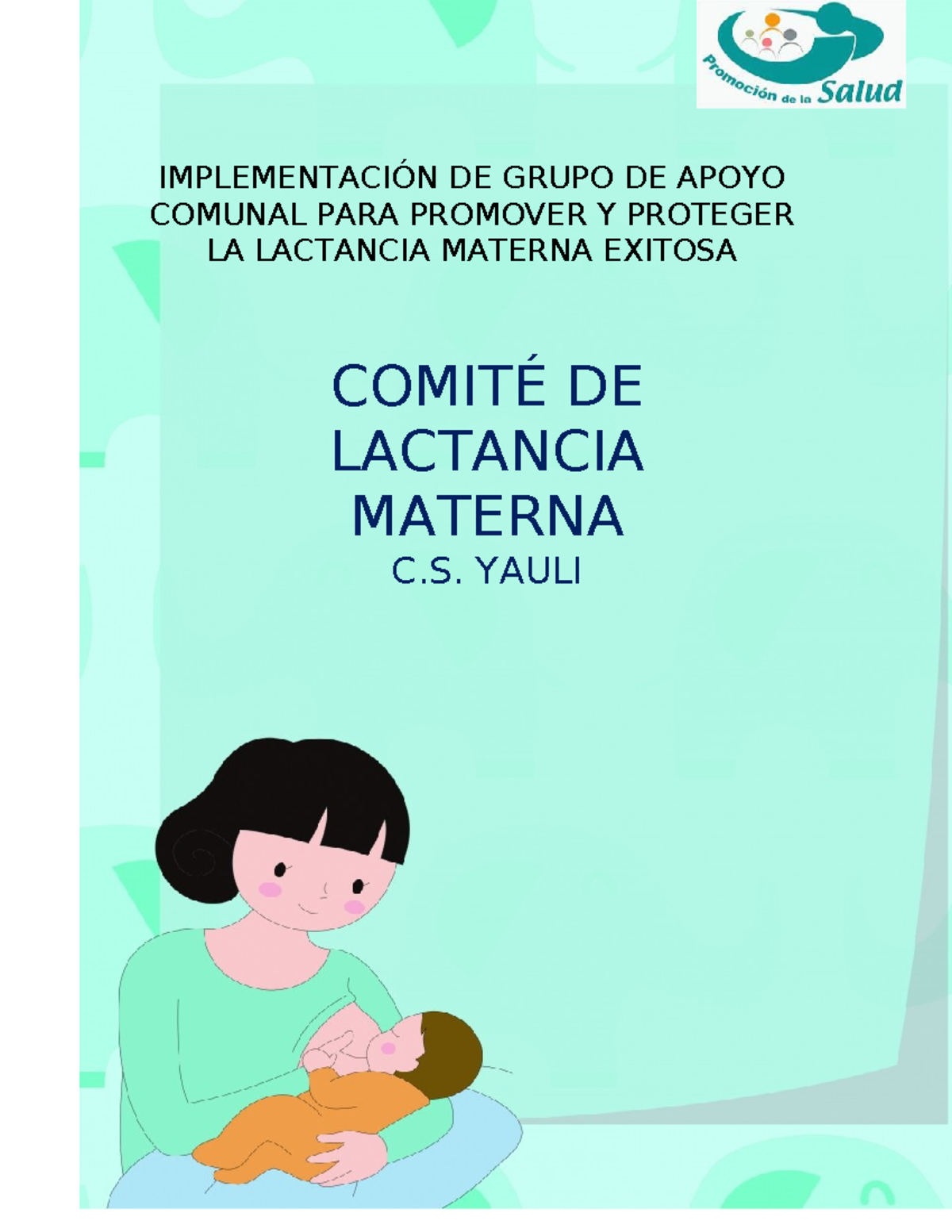 PLAN DE TRABAJO PARA GRUPOS DE APOYO A LA LACTANCIA MATERNA - C. YAULI - Document Preview