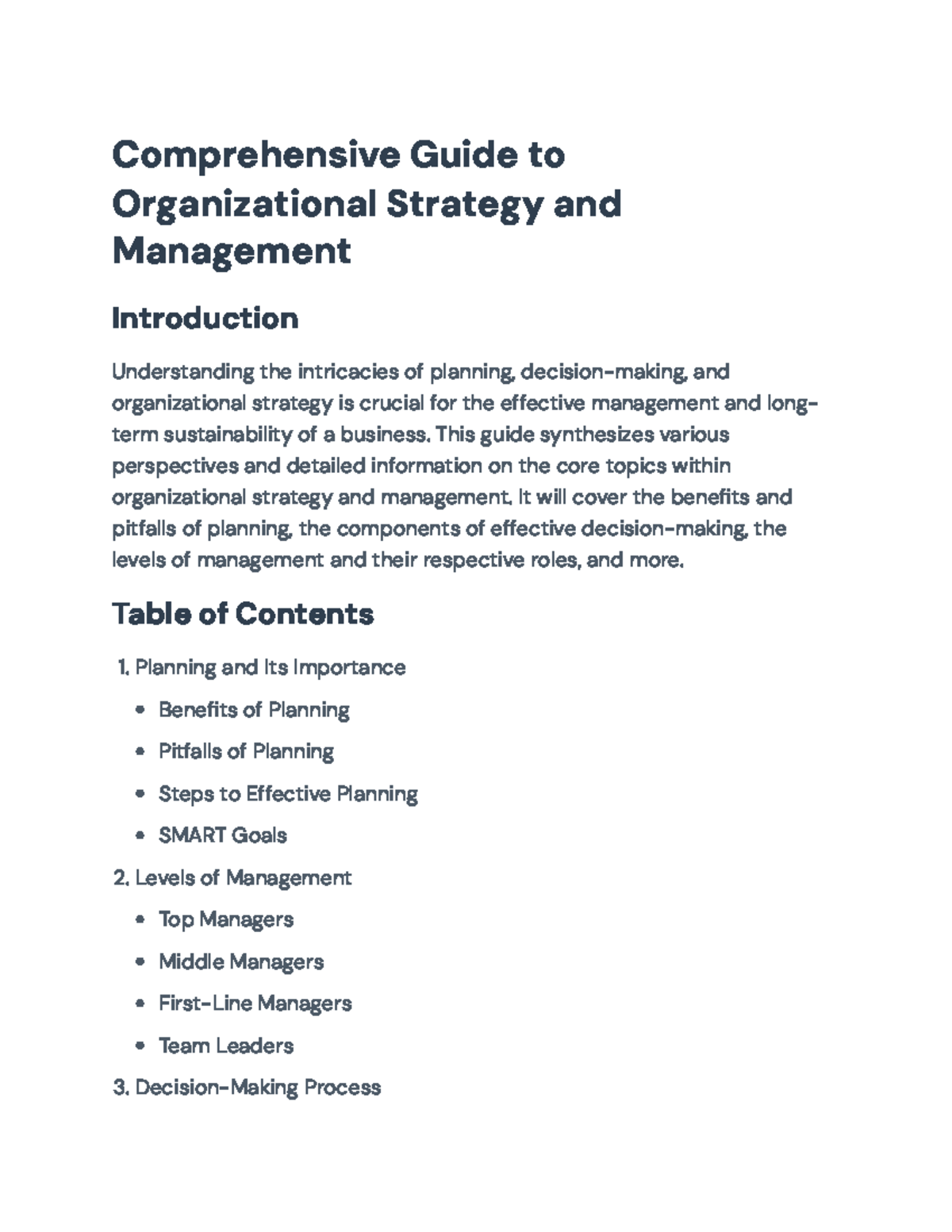 Comprehensive Guide to Organizational Strategy and Management ...