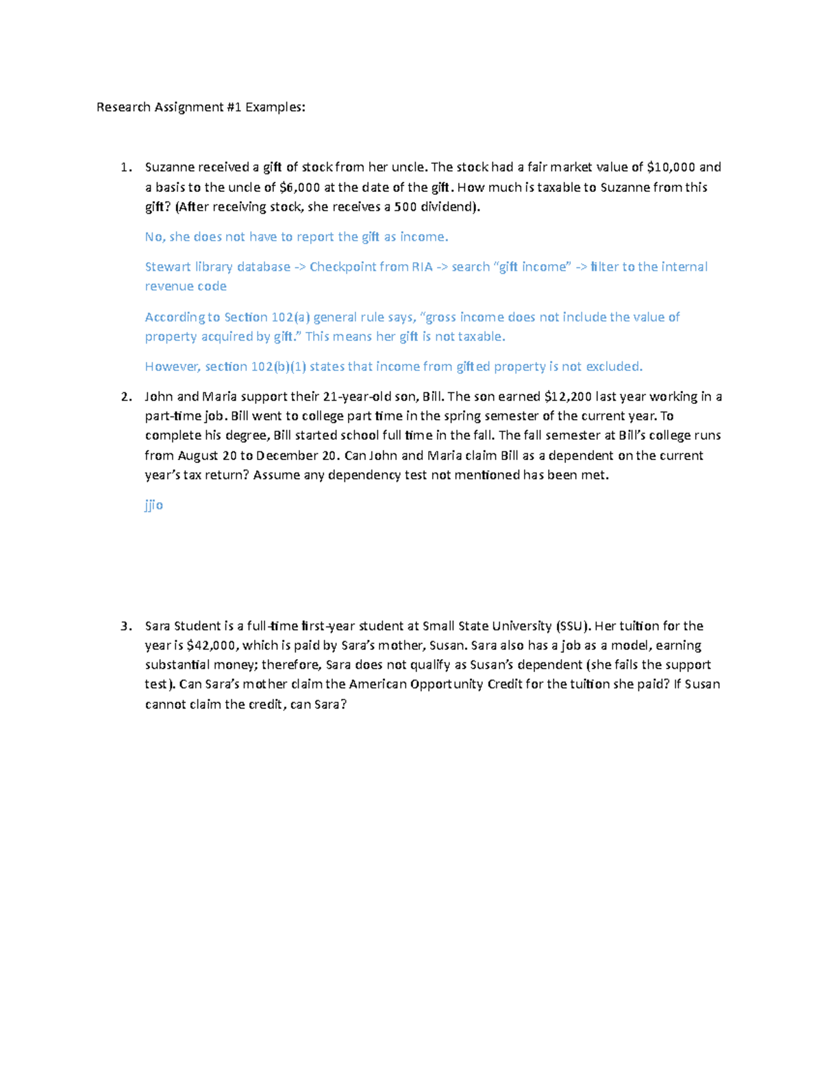 Research Assignment Examples - ACTG 3400 - Studocu