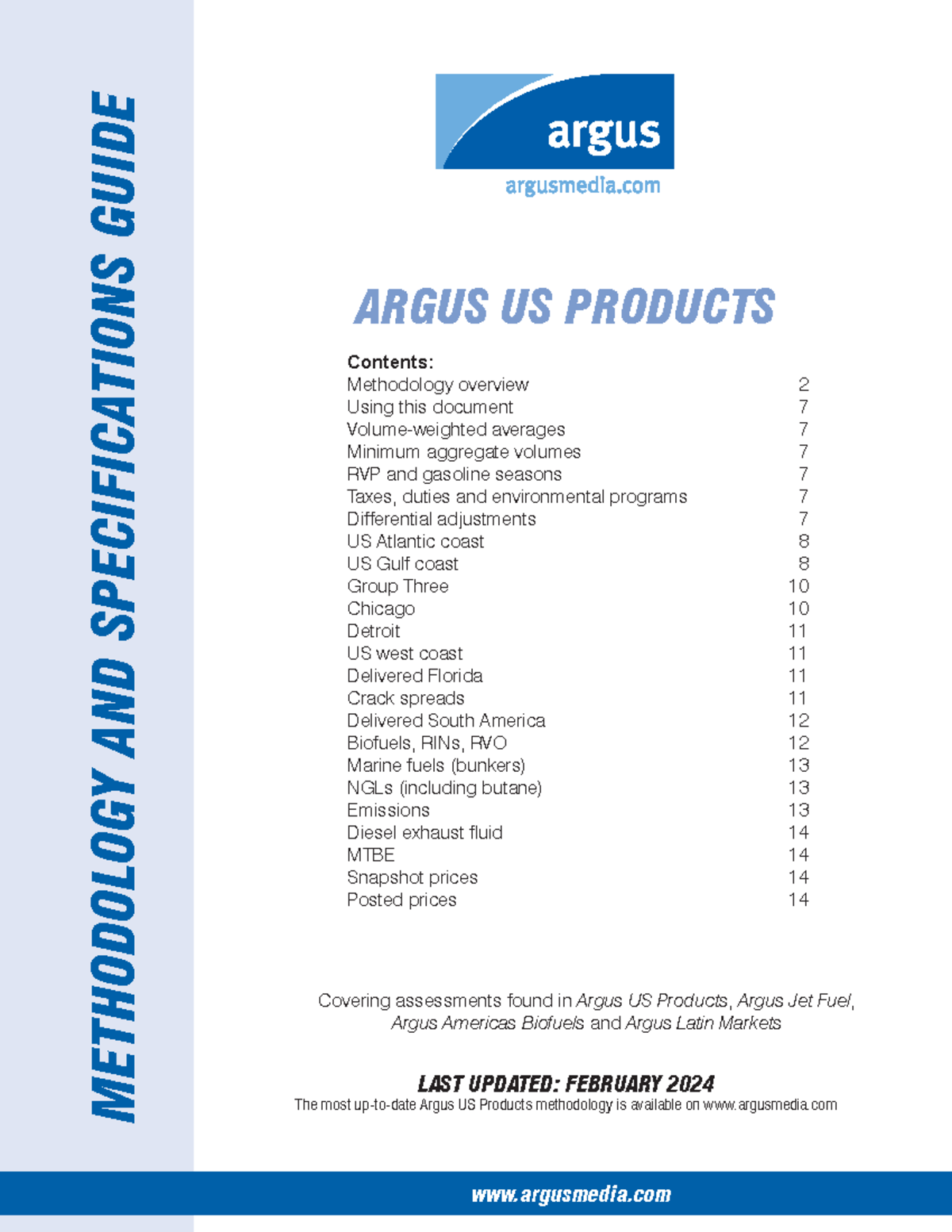 Argus US Products Methodology and Specifications Guide (Feb 2024) - Studocu