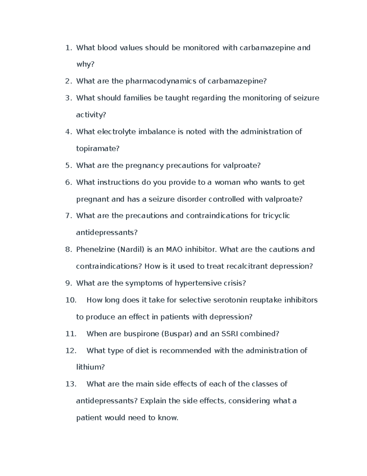 Exam 2 Study Guide for NURS 615: Pharmacology & Patient Care - Studocu