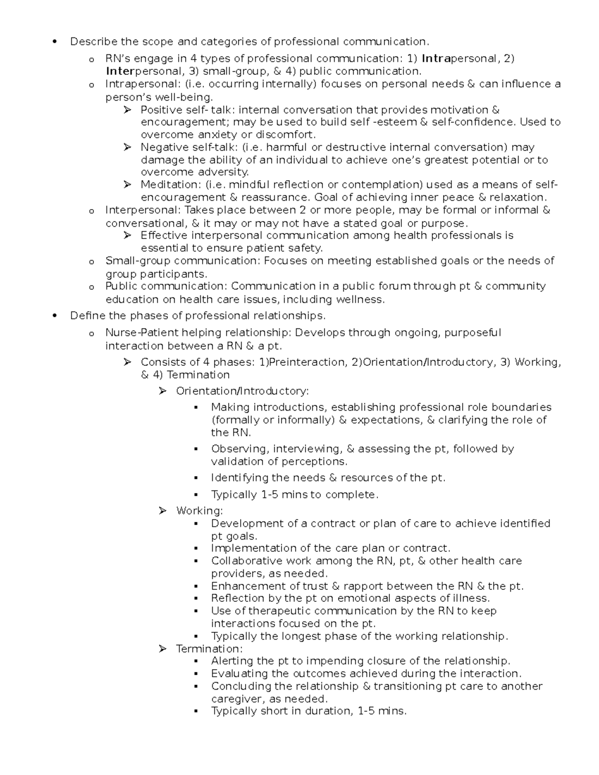 Mod3&4 Study Guide: Professional Communication and Relationships - Studocu