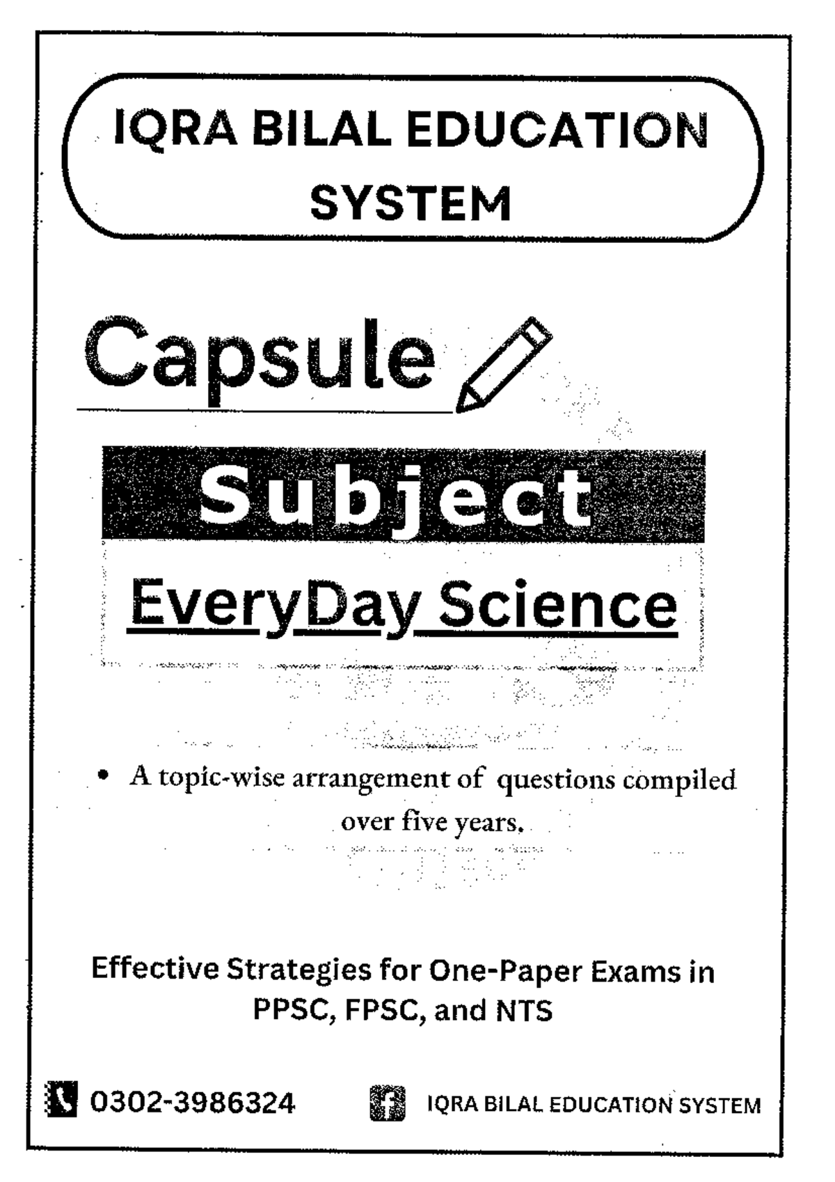 EveryDay Science Capsule: Effective Exam Strategies for PPSC, FPSC, NTS ...