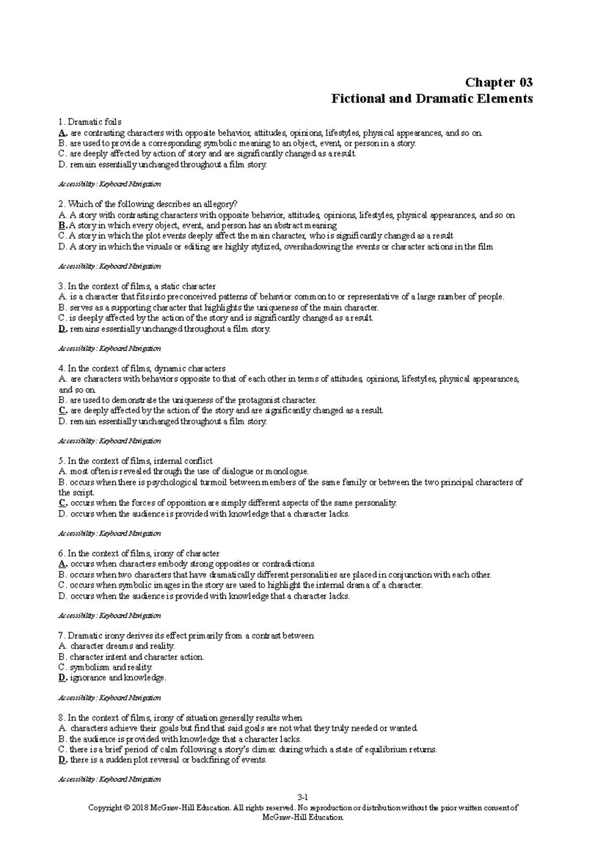 Chapter 03: Key Concepts of Fictional and Dramatic Elements - Studocu