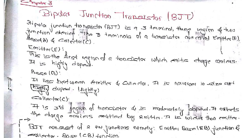 Chapter 3: Bipolar Junction Transistor (BJT) Overview and Operation ...