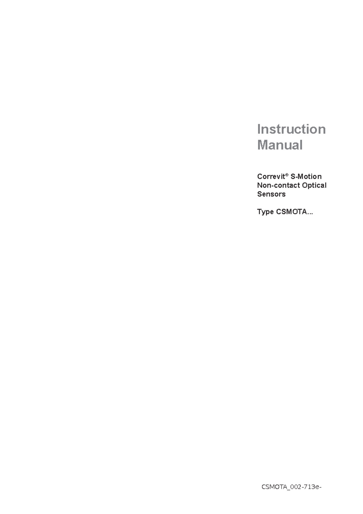 Instruction Manual for Optical Sensors Type CSMOTA - S Motion 002 713e ...