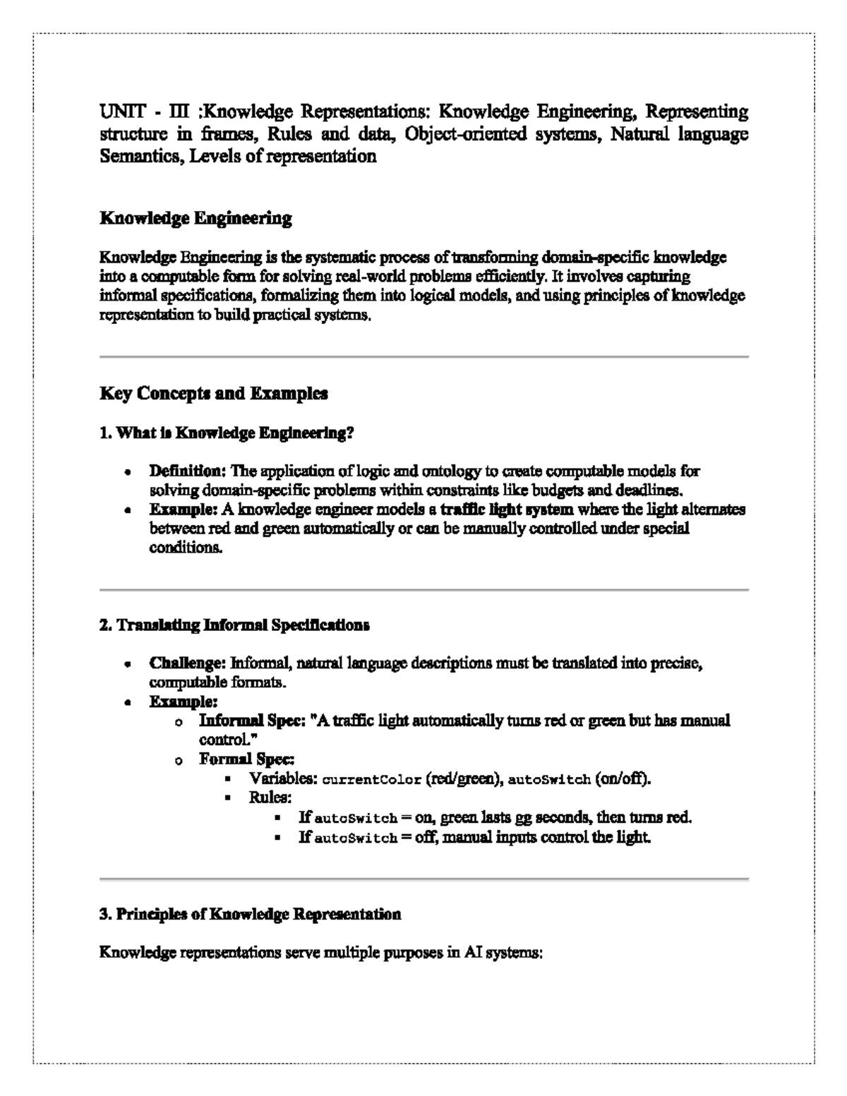 Unit 3 KRR: Knowledge Representation & Engineering Concepts - Studocu