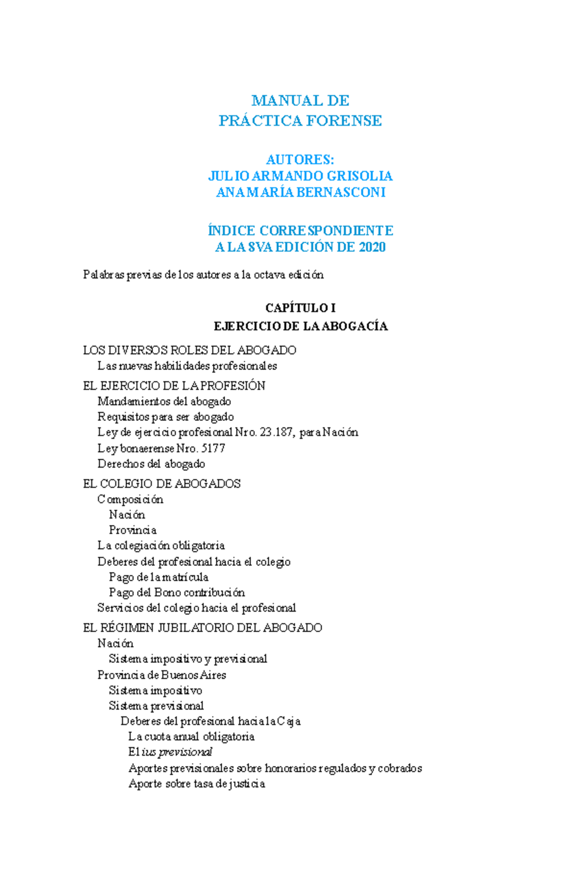 Práctica Forense: Manual Completo de Julio Armando Grisolia - Document Preview