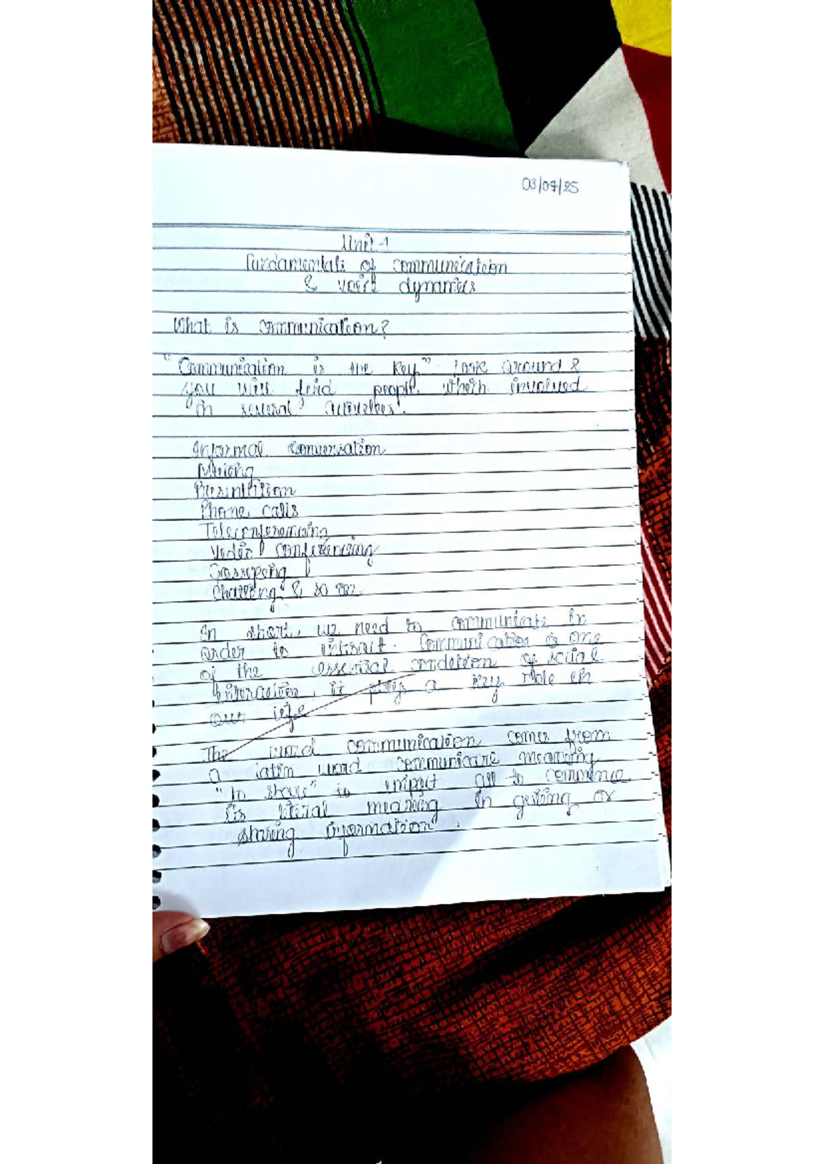 TC Unit 1 - Short Notes on Fundamentals of Communication Dynamics - Studocu