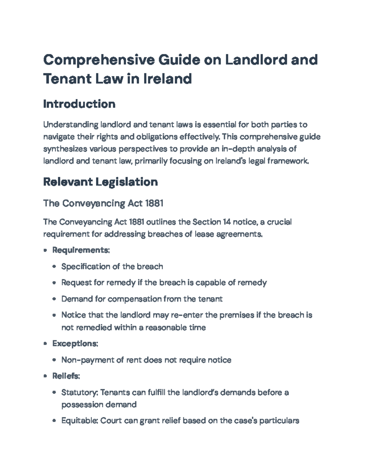 Comprehensive Guide on Landlord & Tenant Law in Ireland: Key Insights ...