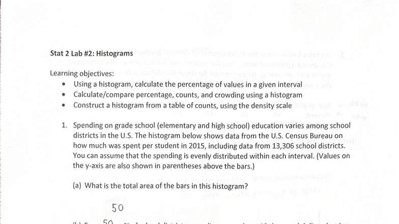 Stat 2 Lab #2: Analyzing Histograms and Data Distribution - Studocu