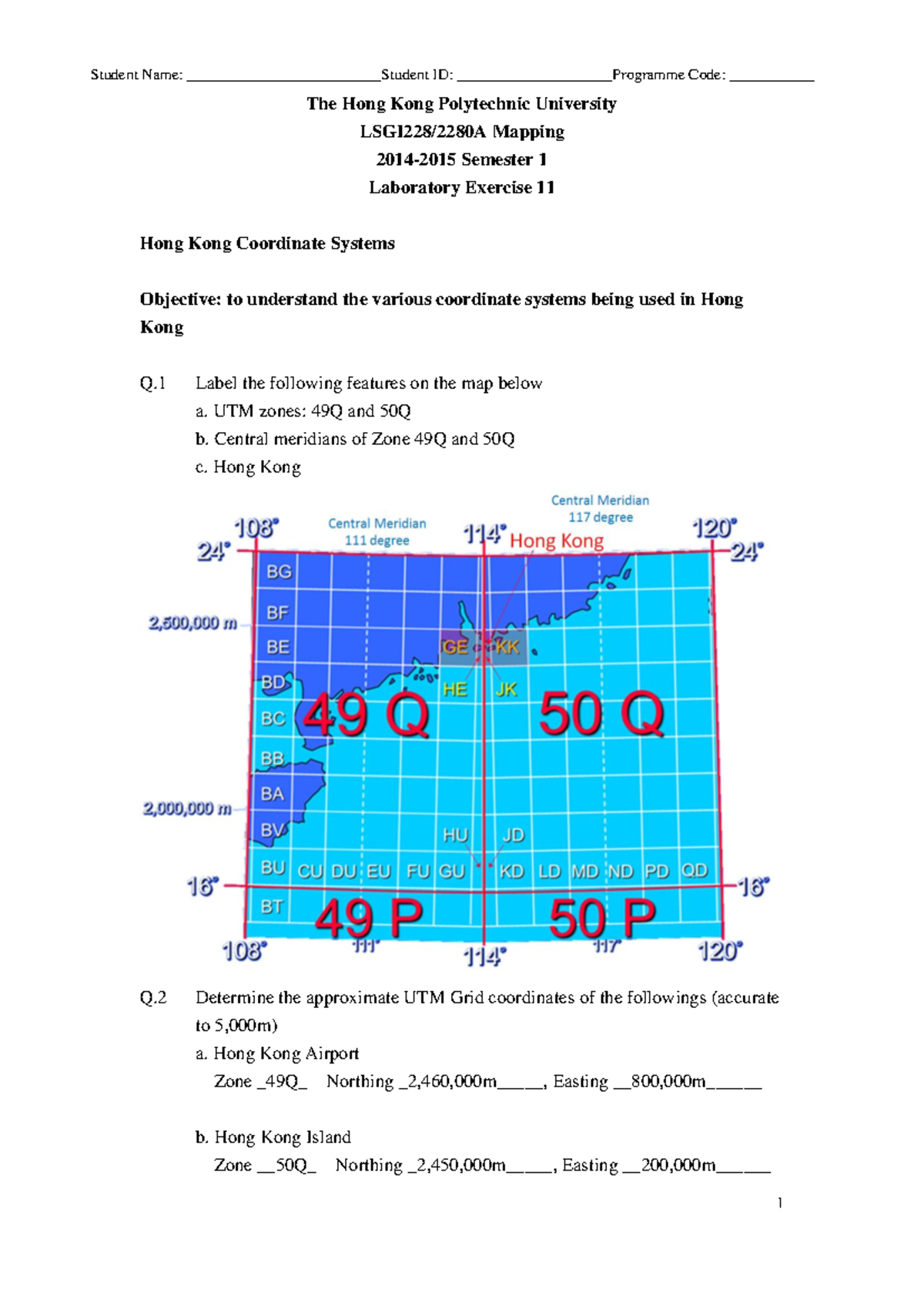 Lab 11: HK Coordinate Systems Analysis for LSGI228/2280A - Studocu