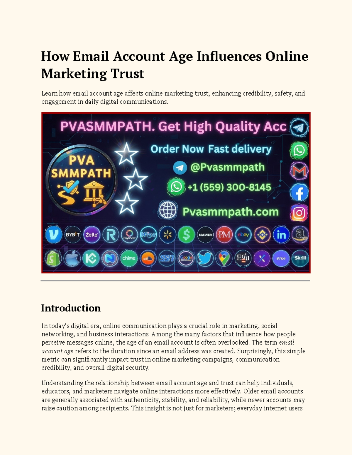How Email Account Age Affects Online Marketing Trust - Studocu