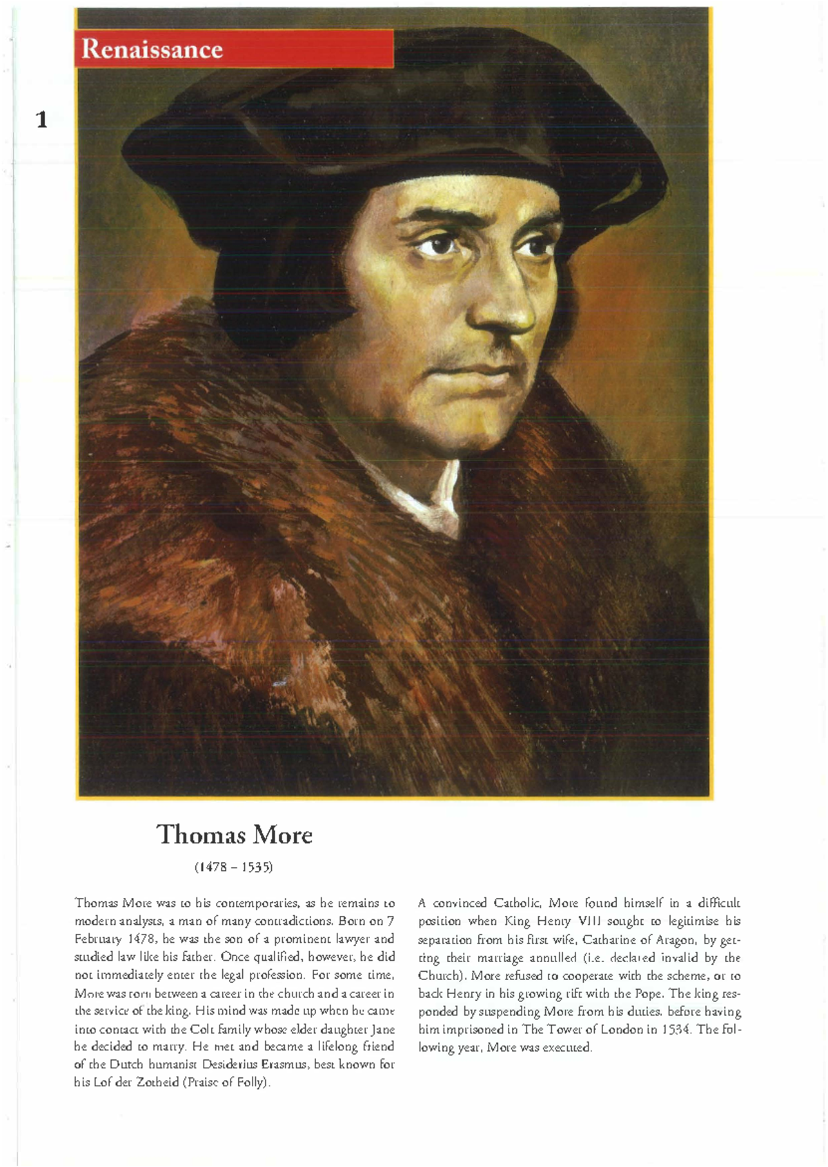 Renaissance Studies: Extra Notes on Thomas More and Marlowe's Works ...