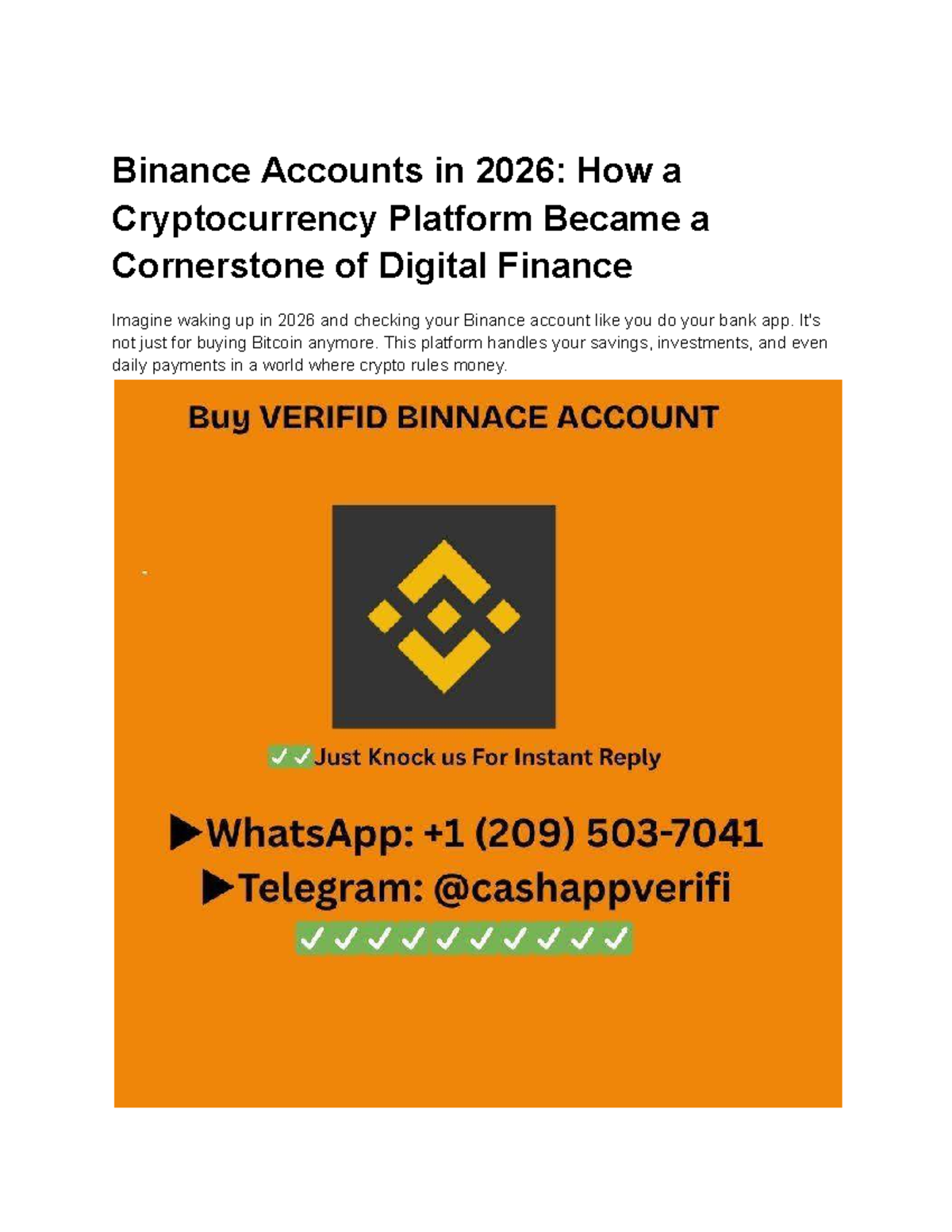 How to Buy Verified Binance Accounts: A Fast & Secure Guide - Studocu