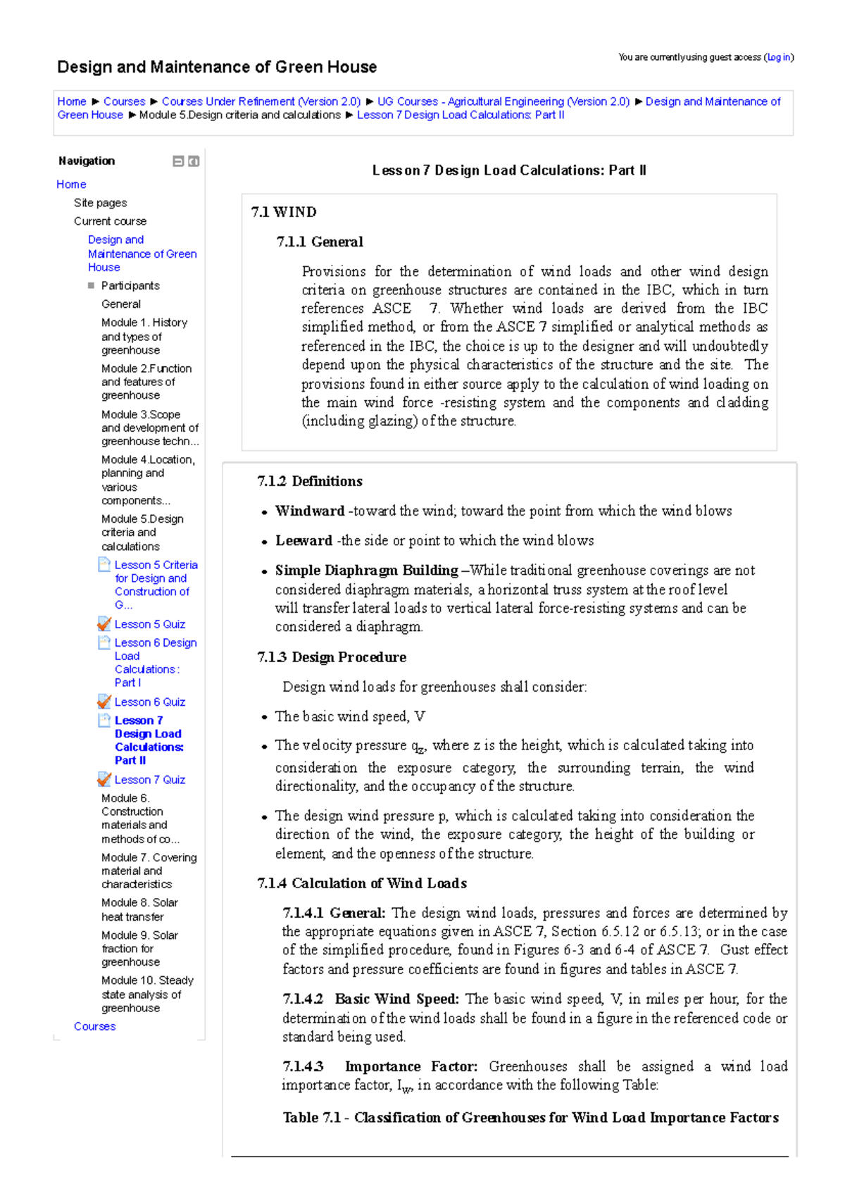 Design and Maintenance of Green House: Lesson 7 Load Calculations - Studocu